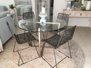 Glass top dining table with 4 chairs